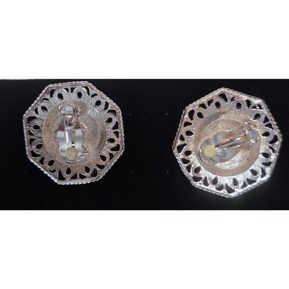 José María Barrera Silver Filigree Statement Necklace & Clip-On Earrings Set – V - Picture 6 of 9